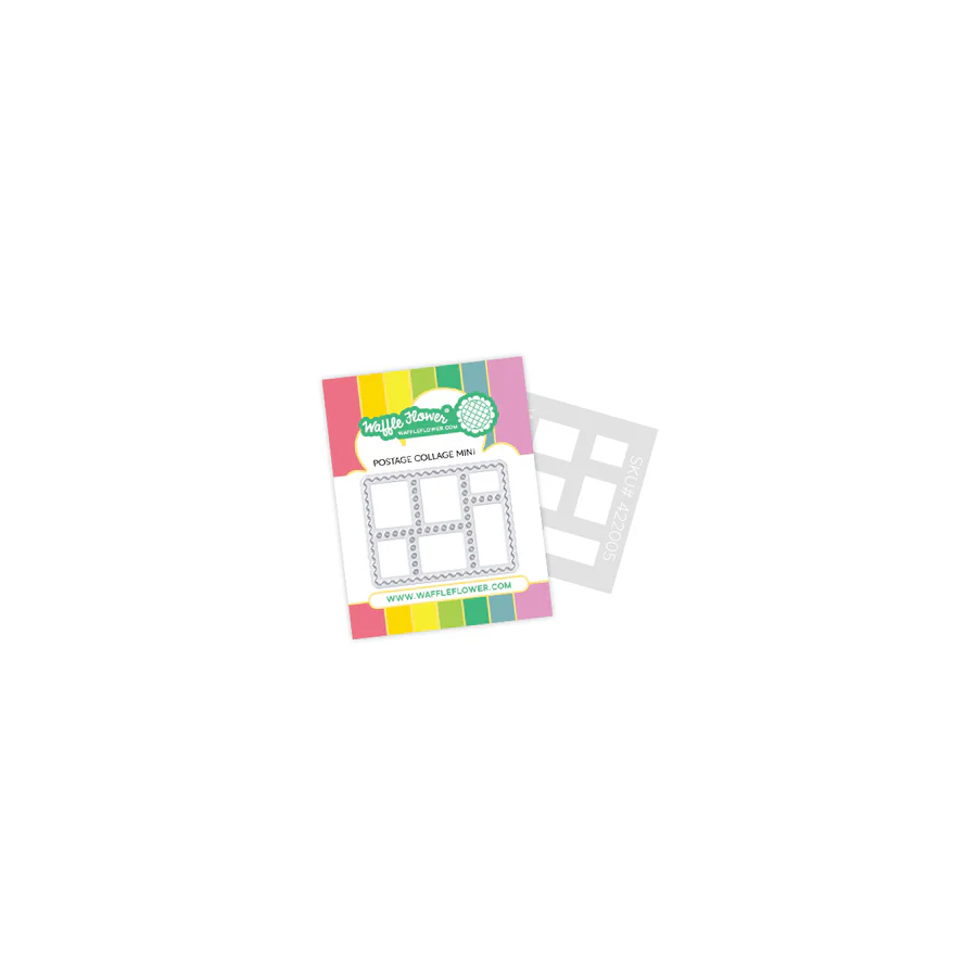 Ножі + трафарет Postage Collage Miniature Waffle Flower