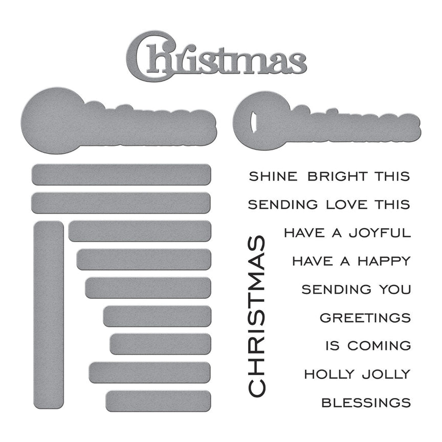 Набір штампів та ножів Christmas Sentiments від Lisa Horton Spellbinders
